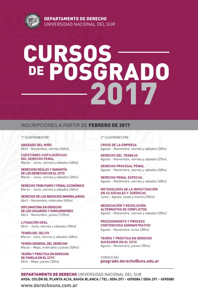 Cursos de Posgrado 2017