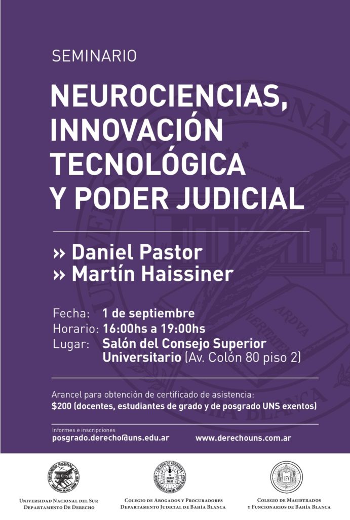 Seminario Neurociencias innovación tecnológica y poder judicial