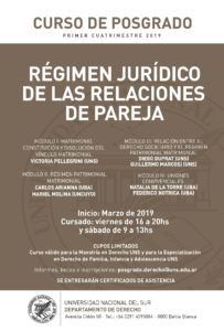 Curso de Posrado - Regimen juridico relaciones de pareja