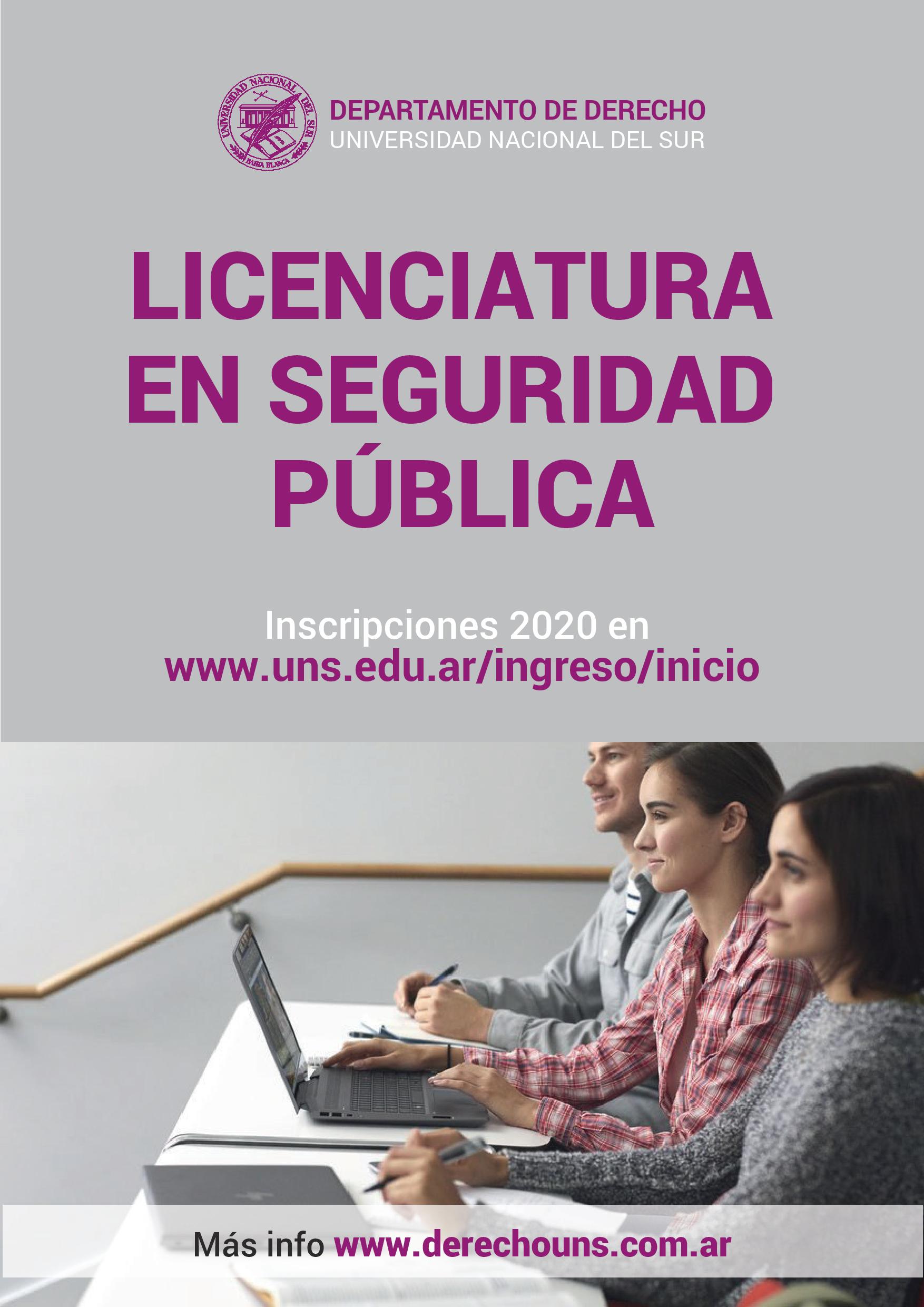 Carrera de Licenciatura en Seguridad Pública de la Universidad Nacional del  Sur – Derecho Penal Online