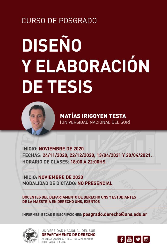 Posgrado DISEÑO Y ELABORACIÓN DE TESIS 2020