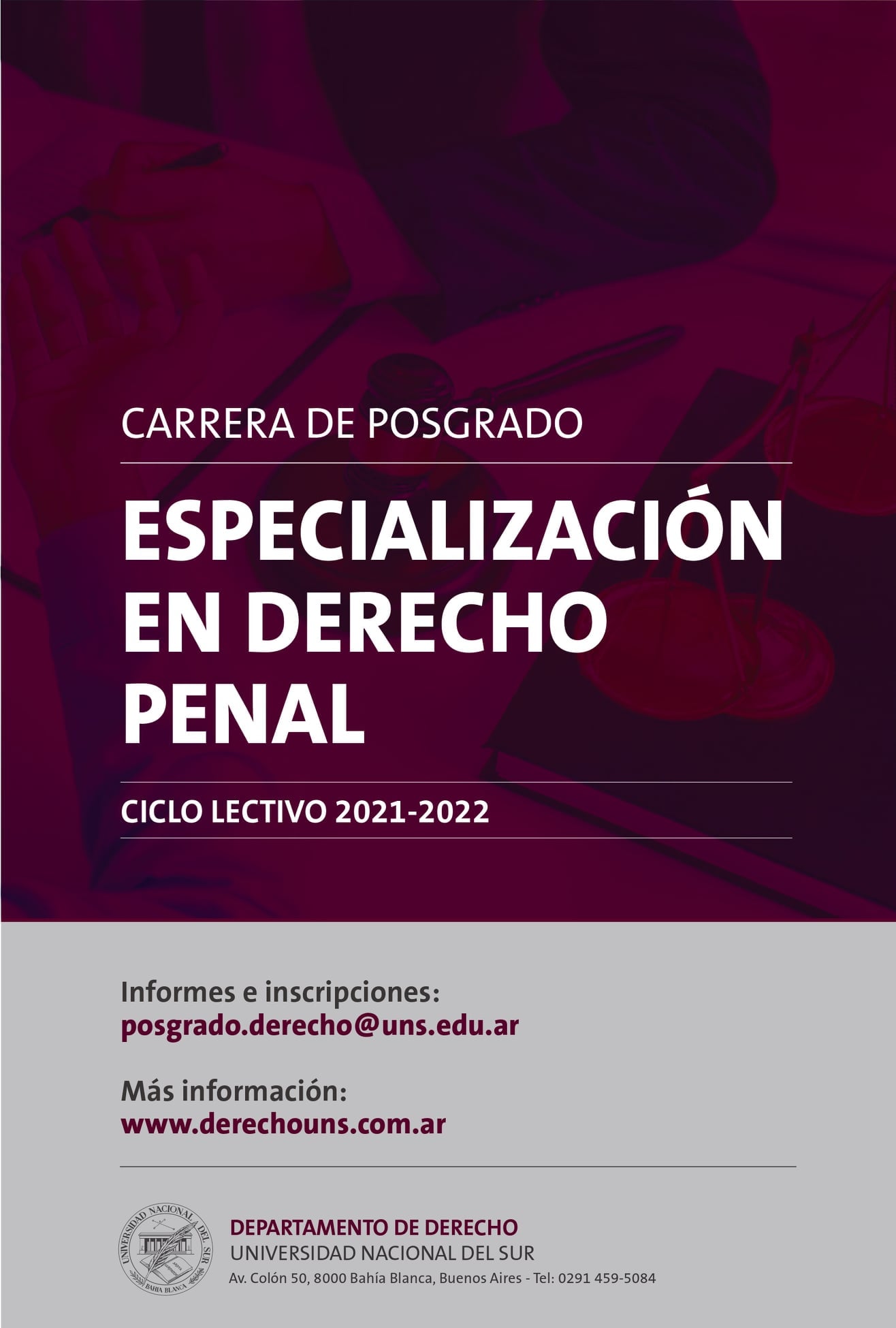 Especialización en Derecho Penal 2021-2022 – Departamento de Derecho – UNS