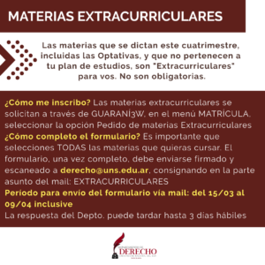 Materias Extracurriculares