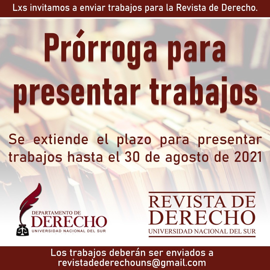 Prórroga Revista derecho UNS