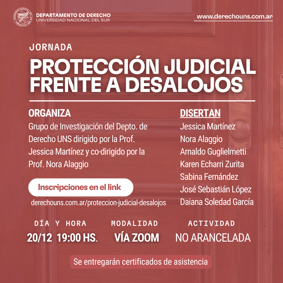 Jornada- Protección judicial frente a desalojos